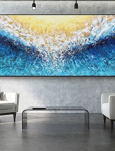  mintura texture fatta a mano onde del mare dipinti ad olio su tela decorazione artistica da parete moderna astratta foto di paesaggi di spiaggia per la decorazione della casa dipinto arrotolato senza