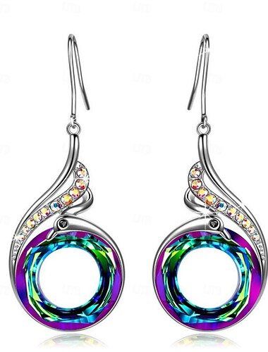  Kreolen Vintage-Stil Totem-Serie Ohrringe Schmuck Blau / Purpur / Grün Für Party 1 Paar