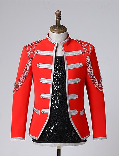  Rétro Vintage Rococo Manteau Bal Masqué Veste de cirque Prince Aristocrate Homme Carnaval Mascarade Mardi Gras Événement / Fête Adulte Manteau Printemps Automne & Hiver