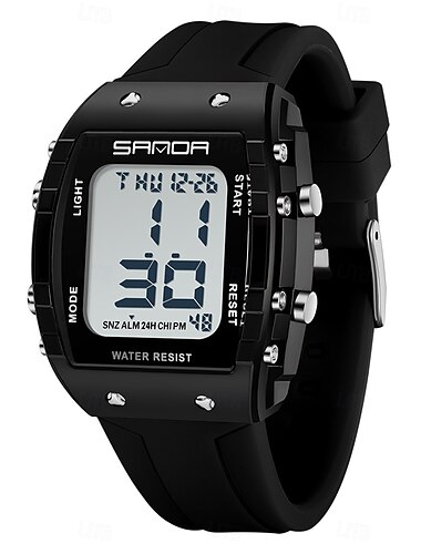  SANDA Herren Digitaluhr Kreativ Modisch Lässige Uhr Armbanduhr leuchtend Stopuhr Wecker Countdown Kieselgel Beobachten