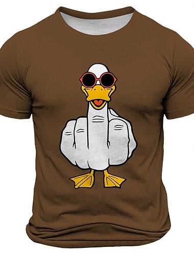  Férfi Rövid Ujjú Grafikus Póló Vicces Középső Ujjú Kacsa Napszemüveggel Éles Életstílus Humor T-Shirt