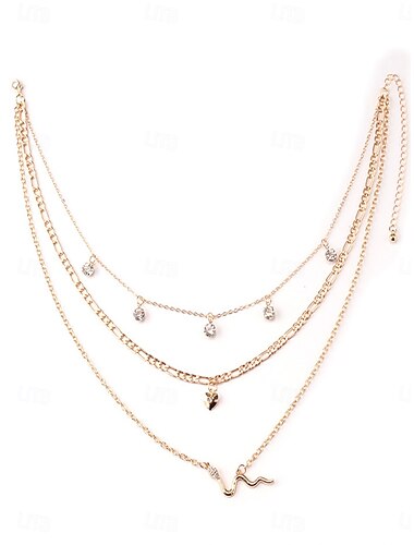  Choker Halskette Chrom Gold Damen elegante künstlerische mehrlagige Halskette für Hochzeit Party Valentinstag