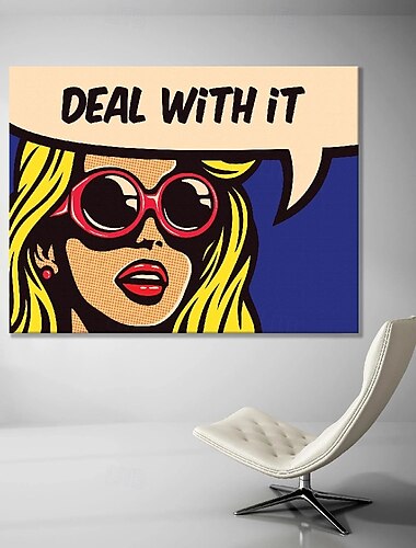  Pintura al óleo abstracta de pop art, pintura al óleo de pop art, pintura de pared de lienzo de pop art, pintura de textura rica, arte de pared moderno, obra de arte pintada a mano para decoración de