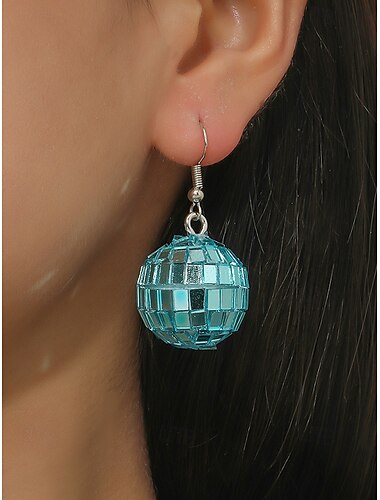  Damen-Ohrhänger im Retro-Stil mit rosa Discokugeln – lustiger und funkelnder Statement-Schmuck für Partys und Events