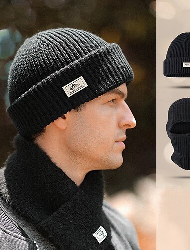  Gorros Hombre Mujer Cubierta de mascarilla de ciclismo Gorro para senderismo Portátil Resistente al Viento Templado para Pesca Playa Camping / Senderismo / Espeleología Color sólido Poliéster