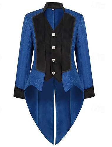  Punk & Gothic Mittelalterlich Renaissance Mantel Jacke Frack Ren Faire Prinz Edelmann Herren Steampunk Halloween Maskerade Veranstaltung / Fest Maskerade Erwachsene Mantel