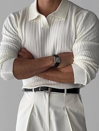  Miesten Golfpaita Golf poolopaidat Työ Kausaliteetti Kauluskäänne Pitkähihainen Perus Moderni Yhtenäinen väri Perus 봄 & Syksy Normaali Musta Valkoinen Ruskea Golfpaita