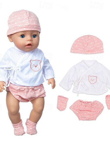  realistiska reborn babydocka kläder 18 tums outfits klädsats tillbehör lämpliga för återfödda bebisar och nyfödda (utan docka)