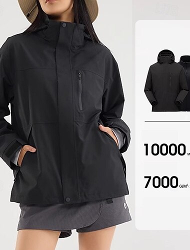  Damen Softshelljacke Wanderjacke Winter Draussen Farbblock Thermowarm Fleece-Futter Winddicht Wasserabweisend 3-in-1-Jacke Fleecejacken Windjacke Reisen Schwarz Weiß Gelb Rot Blau