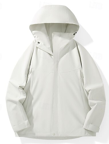  Herren Damen Wanderjacke Draussen Farbblock Windundurchlässig Reißverschluß vorne Leichte Jacke Voller Reißverschluss Camping / Wandern / Höhlenforschung Schwarz Elfenbein Violett Schwarz Wei