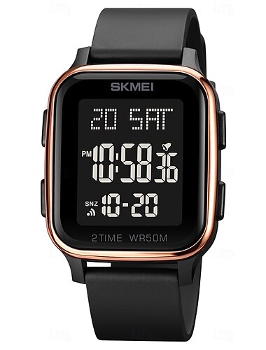  SKMEI Herr Digital Klocka Utomhus Sport Mode Armbandsur Luminös Stoppur Väckarklocka Nedräkning TPU Klocka