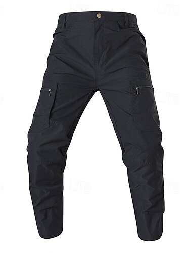  Men's Cargo Pants Tactical Pants Trousers Elastic Waist Multi Pocket Straight Leg Plain Waterproof Quick Dry Full Length Outdoor Casual Daily Fashion Streetwear Black Green