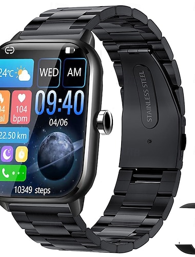  nye bluetooth opkald smart watch 1,9 tommer fuld touch screen mænd kvinder fitness armbånd tilpasset urskive til Android ios smartwatch menbox
