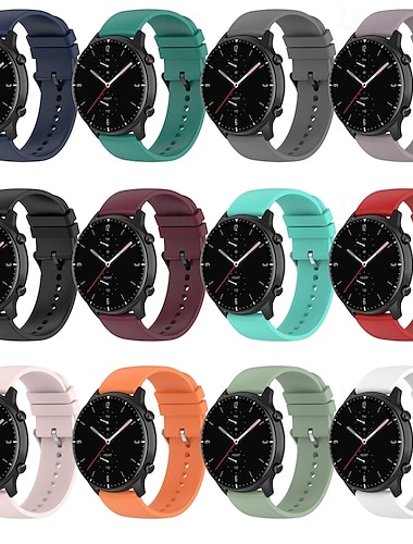  להקת שעונים חכמה מותאם ל Amazfit Huami Amazfit Stratos 2 אמזפיט פייס אמזפיט סטרטוס Amazfit GTR 47 מ"מ Amazfit GTR 2e שעון חכם רצועה מתכוונן סולו לופ רצועת ספורט תַחֲלִיף צמיד