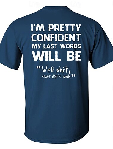  Herren Text Sport und Outdoor T Shirt Kurzarm T-Shirt 3D-Druck Rundhalsausschnitt Hemd Sport Outdoor Strasse Fitnessstudio Schwarz Weiß Blau Sommer Frühling Bekleidung S M L XL XXL XXXL