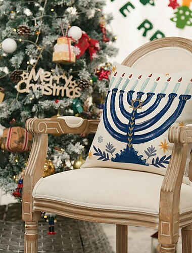  Декоративные подушки Happy Hanukkah Toss Чехол 4 шт. Мягкая квадратная подушка Чехол для подушки для спальни гостиной дивана кресла