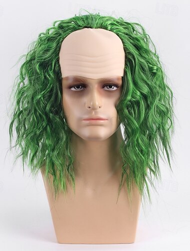  krótkie puszyste syntetyczne włosy czerwony klaun horror halloween cosplay peruki dla mężczyzn dorosłych