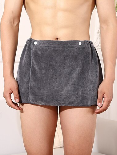  Badetuch für Herren, tragbar und wickelbar, weich und saugfähig, extragroß, kurzes Handtuch im Bademantel-Stil für den Heimgebrauch