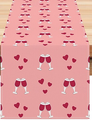  chemin de table de la Saint-Valentin, décoration de table romantique et festive, ajoute une touche d'amour à votre table à manger, parfait pour les dîners et célébrations de la Saint-Valentin