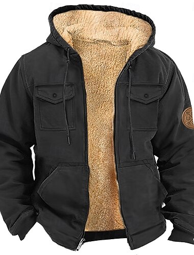  Men's Solid Color Cowboy Fleece Hoodies Hoodie Hooded Sweatshirt Hooded Fashion 3D Print Holiday Streetwear Black Brown Zipper Pocket Fall Winter Designer