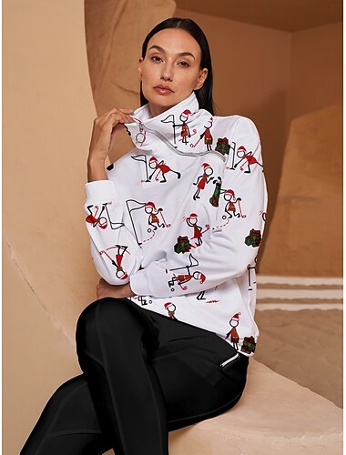  Dames Trui met capuchon Wit Lange mouw Kleding Bovenlichaam Dames golfkleding kleding outfits draag kleding