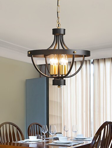  Lámpara colgante de isla para comedor de 4 luces, 110-240 V, 41 cm