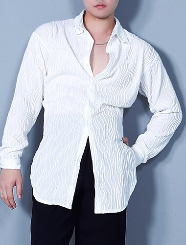  Latinské tance Vrchní deska Čistá Barva Pánské Výkon Denní nošení Dlouhý rukáv Pletenina