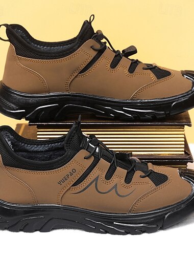  Warme, wasserdichte Sport-Sneaker für Herren mit Kunstfellfutter, rutschfester Sohle und Schnürverschluss – ideal für Outdoor-Aktivitäten im Winter