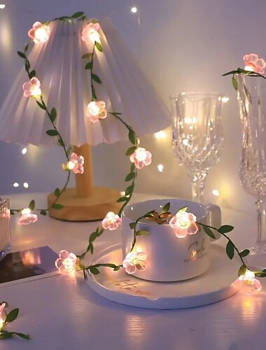  kersenbloesem guirlande feeën lichtsnoer 2m 20led op batterijen voor kerst bruiloft feest binnen romantisch huis romantische decoratie