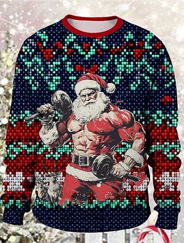  Χιονάνθρωπος Άγιος Βασίλης Γάτα Pullover Αστεία χριστουγεννιάτικη φούτερ 3D Χριστούγεννα Αστείος Για Για Ζευγάρια Ανδρικά Γυναικεία Ενηλίκων Χριστούγεννα Απόκριες 3D εκτύπωση Πάρτι Φεστιβάλ