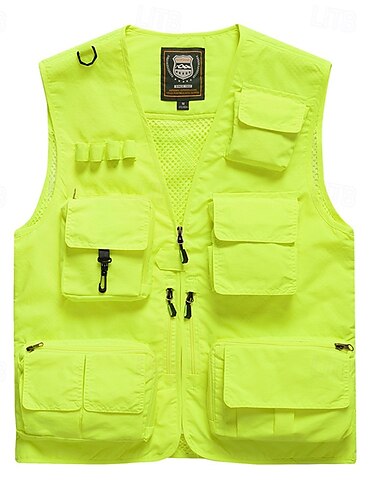  Herren Weste für Wanderer Wander-Fleeceweste Ärmellos Weste Außen Atmungsaktiv Komfortabel Mehrere Taschen Polyester Schwarz Armeegrün Rot Jagd Angeln Klettern