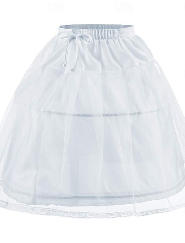  Rococo Victorienne Princesse Jupe à cerceaux Sous jupe Jupe en tulle Couleur Unie Fille Mascarade Événement / Fête Bal de promo Enfant Jupe