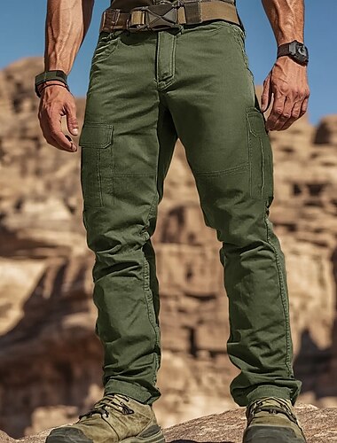  Herren Cargohose Cargohosen Cargohose Hose Hosen Wanderhose Multi Pocket Gerade geschnitten Glatt Wasserdicht Komfort In voller Länge Outdoor Täglich Campen und Wandern Modisch Schwarz Hellgrün