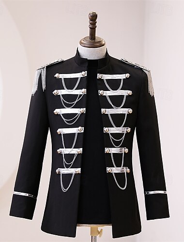  Rétro Vintage Rococo Manteau Bal Masqué Veste de cirque Prince Aristocrate Homme Carnaval Mascarade Mardi Gras Événement / Fête Adulte Manteau Printemps Automne & Hiver