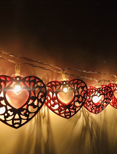  1pc guirlandes lumineuses amoureuses pour la Saint-Valentin 1.65M-10Leds/3M-20Leds alimentation par batterie USB fête de la Saint-Valentin fête des mères décoration d'ambiance intérieure du Nouvel An