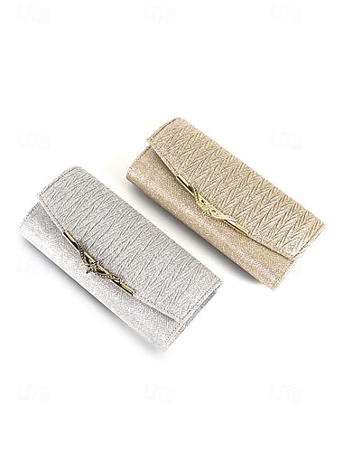  elegante Abendclutch mit Goldglitzer - Partyhandtasche für Damen mit Kettenriemen und dekorativem Metallakzent für Hochzeiten und formelle Anlässe