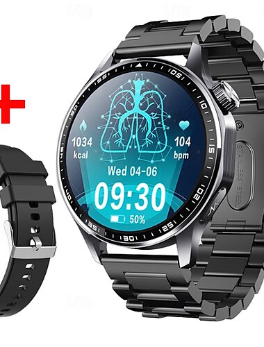  696 F210 Smartwatch 1.55 Zoll Smart-Armband Bluetooth EKG + PPG Schrittzähler Anruferinnerung Kompatibel mit Android iOS Herren Freisprechanlage Nachrichterinnerung IPX-0 48mm Uhrengehäuse