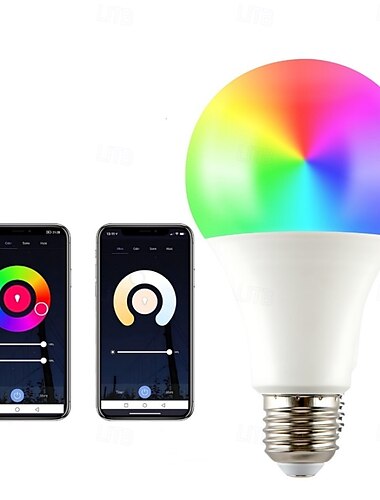  E27 LED Smart Glühbirne A19 10W mit Tuya WLAN Bluetooth Steuerung, Musiksynchronisation Farbwechsel, Smart Home Beleuchtung für Party &Dekor