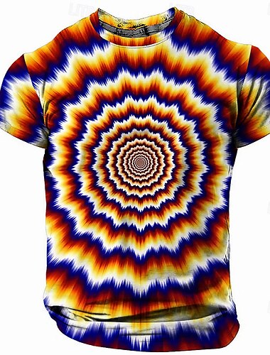  Herren Farbverlauf T Shirt Kurzarm T-Shirt 3D-Druck Rundhalsausschnitt Hemd Modisch Athleisure Strasse Sports Outdoor Täglich Grün 1# Gelb Rote Sommer Frühling Bekleidung S M L XL XXL XXXL