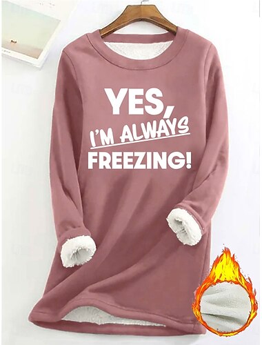  dámská mikina fleece dopis street denní nošení potisk ležérní comfrt posádka krk dlouhý rukáv mikroelastický podzim zima comfrt prodyšná měkká tkanina