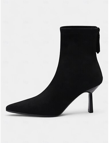  Elegante Stiefeletten mit spitzer Spitze für Damen – Wildlederstiefeletten mit Stilettoabsatz für formelle und legere Anlässe