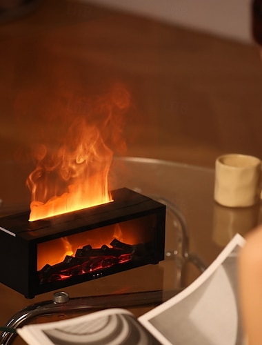  flamdiffusor usb-driven simulerad flamdoftspridare 7-färgs flamolja eterisk aromspridare med fjärrkontroll