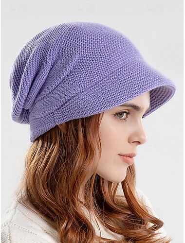  Damen-Wintermütze aus lässiger Strickmütze – gemütliche und stilvolle Wärme mit Krempe, ideal für die Freizeit und zum Tragen im Freien bei kaltem Wetter