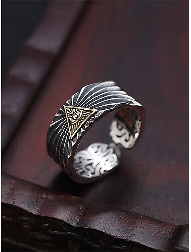  Férfi állítható vintage gyűrű - a gondviselés szemei, tökéletes a gótikus és bohó stílusokhoz