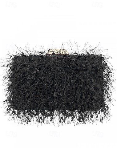  Schicke Abendclutch mit Federn und Kettenriemen für Damen, elegante lila Party-Geldbörse für Hochzeiten, Abschlussbälle und besondere Anlässe