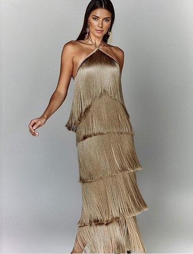  Glada 20-talet 1920-talet Flapper-klänning Klänningar Den store Gatsby Bröllopsgäst Tofs Dam Maskerad Bröllop Bröllopsgäst Fest Vuxna Klänning Hemkomstklänningar