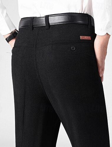  Herren Anzughosen Cordhose Hose Hosen Chinesisch Chino Knopf Tasche Feste Farbe Komfort Formal Party Arbeit Modisch Klassicher Stil Schwarz Marineblau Mikro-elastisch