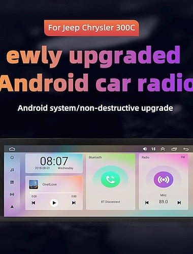  6,86-tums enkelchips universell bil android bilnavigering reverserande bild trådlös carplay allt-i-ett-maskin för jeep chrysler 300c