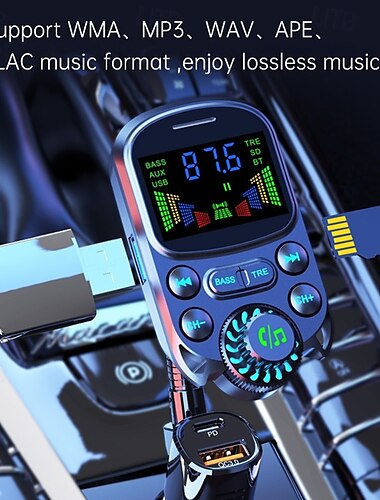  Mini reproductor de MP3 para coche de alta calidad, altavoz de música con Bluetooth, cargador rápido de 30 W para coche, transmisor FM, reproductor de MP3