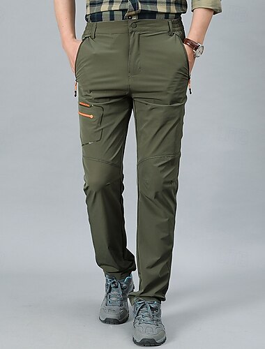  Hombre Pantalones cargo Pantalones tácticos Pantalones Pantalones casuales Cintura elástica Multi bolsillo Plano Transpirable Secado rápido Longitud total Exterior Casual Diario Deportes Moda Negro